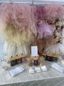 Tulle wall design with intention